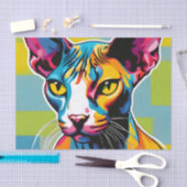 Portrait Cat Sphynx Pop Seidenpapier (Handwerk)
