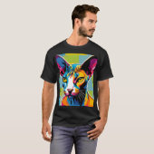 Portrait Cat Sphynx Pop T-Shirt (Vorne ganz)
