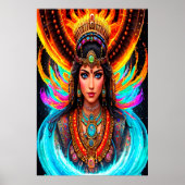 Portrait: Chalchiuhtlicue Aztec Goddess | AI Art Poster (Vorne)