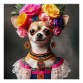 Portrait Chihuahua Frida Kalo Museum Meisterwerk Poster (Vorderseite)