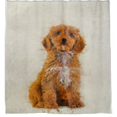 Portrait Cockapoo Foto | Hund Lover Duschvorhang (Vorderseite)