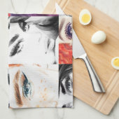 Portrait Collage Illustration Geschirrtuch (Viertel Falte)