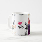 Portrait Collage Illustration Kaffeetasse (Vorderseite Links)