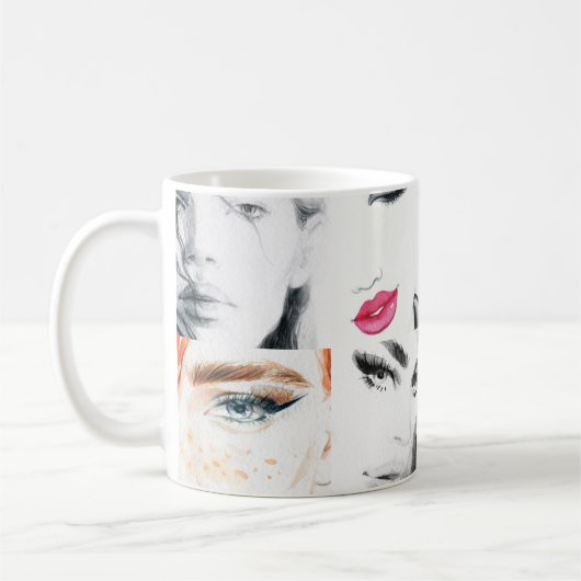 Portrait Collage Illustration Kaffeetasse (Links)