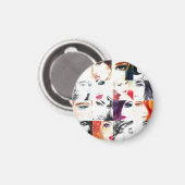 Portrait Collage Illustration Magnet (Vorderseite/Rückseite)