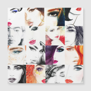 Portrait Collage Illustration Magnetkarte