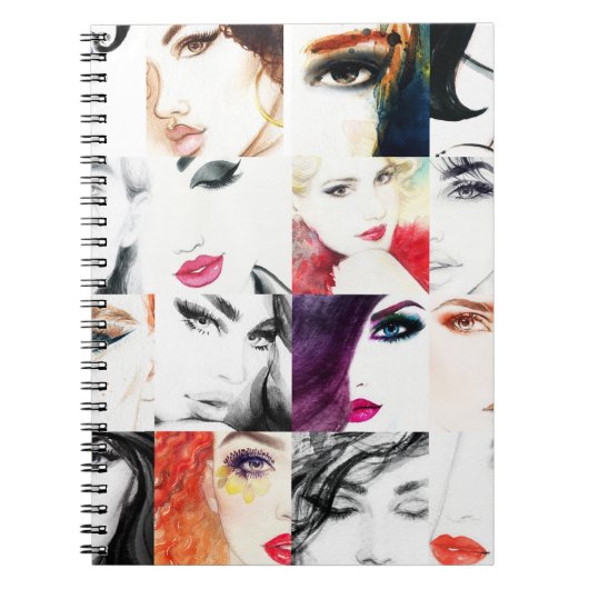 Portrait Collage Illustration Notizblock (Vorderseite)