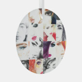 Portrait Collage Illustration Ornament Aus Glas (Vorderseite Rechts)