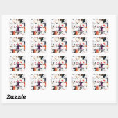 Portrait Collage Illustration Quadratischer Aufkleber (Blatt)