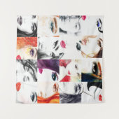 Portrait Collage Illustration Wandteppich (Vorderseite (Horizontal))