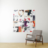 Portrait Collage Illustration Wandteppich (Beispiel)