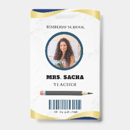 Portrait Company für blaue und goldene Lehrer Ausweis