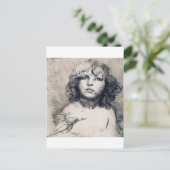 Portrait (Copper print), Alphonse Mucha Postkarte (Stehend Vorderseite)