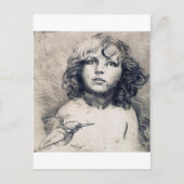 Portrait (Copper print), Alphonse Mucha Postkarte (Vorderseite)