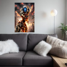 Portrait Cyberpunk skeleton | AI Art Poster