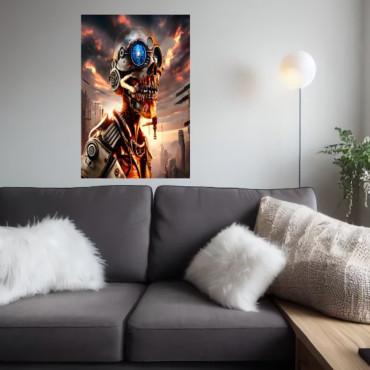 Portrait Cyberpunk skeleton | AI Art Poster