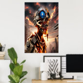 Portrait Cyberpunk skeleton | AI Art Poster (Heimbüro)
