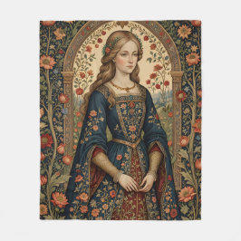 Portrait Dame im Renaissan Mittelalter Fleecedecke