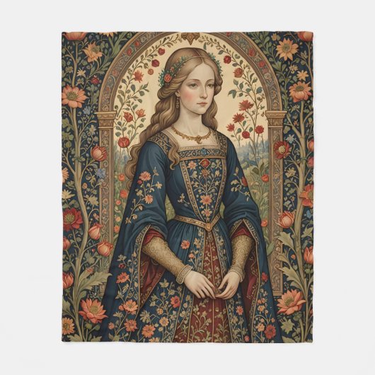 Portrait Dame im Renaissan Mittelalter Fleecedecke (Vorderseite)