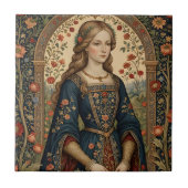 Portrait Dame im Renaissan Mittelalter Fliese (Vorderseite)