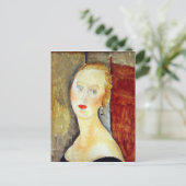 Portrait de Germaine Survage von Amedeo Modigliani Postkarte (Stehend Vorderseite)