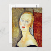Portrait de Germaine Survage von Amedeo Modigliani Postkarte (Vorne/Hinten)
