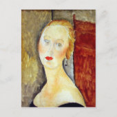 Portrait de Germaine Survage von Amedeo Modigliani Postkarte (Vorderseite)