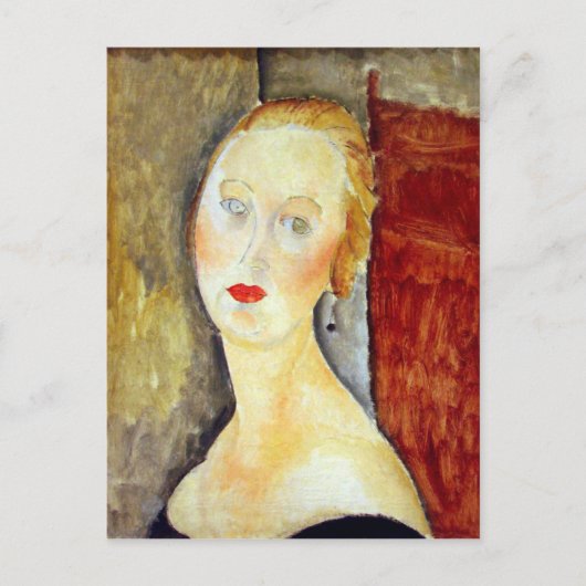 Portrait de Germaine Survage von Amedeo Modigliani Postkarte (Vorderseite)