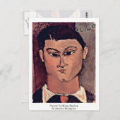 Portrait de Moise Kiesling von Amedeo Modigliani Postkarte (Vorne/Hinten)