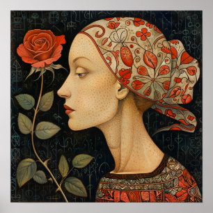 Portrait Decorative Frauen Kunst drucken Poster