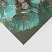 Portrait Decoupage der Smaragdgrünen Afrikanerin Seidenpapier (Ausschnitt)