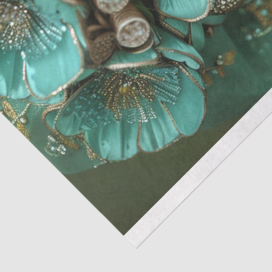 Portrait Decoupage der Smaragdgrünen Afrikanerin Seidenpapier (Ausschnitt)