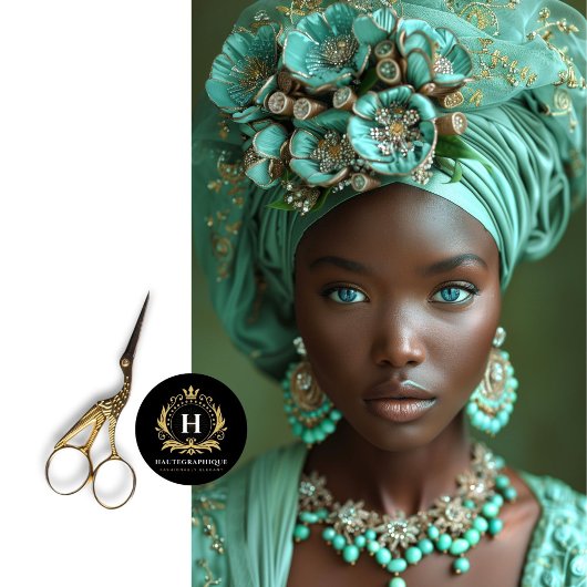 Portrait Decoupage der Smaragdgrünen Afrikanerin Seidenpapier