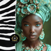 Portrait Decoupage der Smaragdgrünen Afrikanerin Seidenpapier