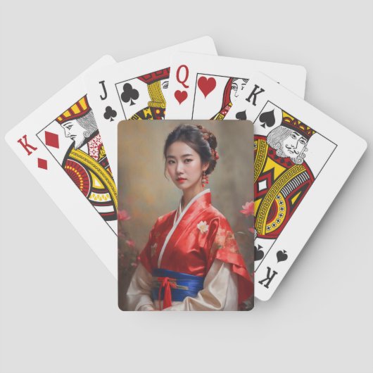 Portrait der Chinesischen Prinzessin Spielkarten (Rückseite)