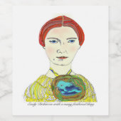 Portrait der Dichterin Emily Dickinson Weinetikett (Einzelnes Label)