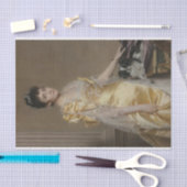 Portrait der Eleganten Frau mit Papillon Spaniel Seidenpapier (Handwerk)