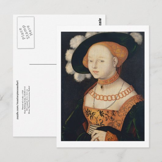 Portrait der Frau, c.1530 Postkarte (Vorne/Hinten)
