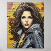 Portrait der Frau in Street Art Poster (Vorne)