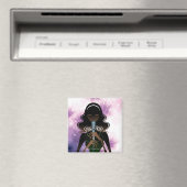 Portrait der Frau mit Mikrofon Magnet (In Situ (Geschirrspüler))