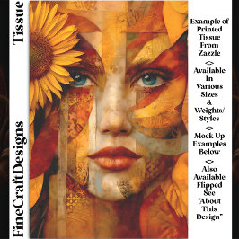 Portrait der Frau mit Sonnenblume DS8L Decoupage Seidenpapier