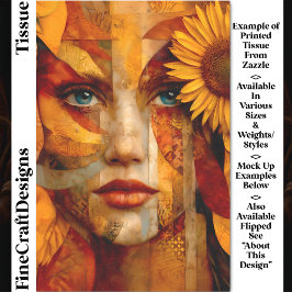 Portrait der Frau mit Sonnenblume DS8R Decoupage Seidenpapier