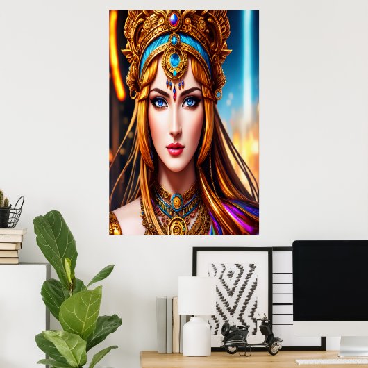 Portrait der griechischen Göttin Hera | AI Art Pos Poster (Heimbüro)
