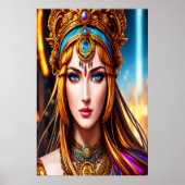 Portrait der griechischen Göttin Hera | AI Art Pos Poster (Vorne)