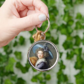 Portrait der hübschen französischen Dame Schlüsselanhänger (Hand)