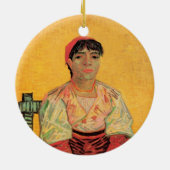 Portrait der italienischen Frau von Vincent van Go Keramik Ornament (Hinten)