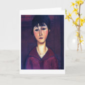 Portrait der jungen Frau, Modigliani Karte (Gelbe Blume)