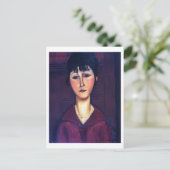 Portrait der jungen Frau, Modigliani Postkarte (Stehend Vorderseite)