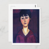 Portrait der jungen Frau, Modigliani Postkarte (Vorne/Hinten)