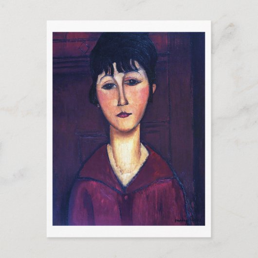 Portrait der jungen Frau, Modigliani Postkarte (Vorderseite)